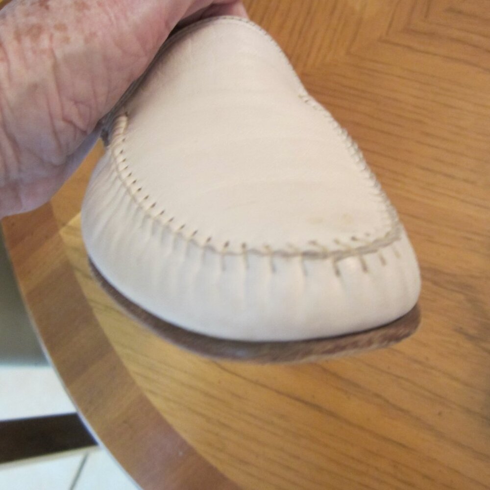 STAMATI MASTROIANNI Ivory Leather Hand Made ITALY Loafers Men's Sz.8 - Picture 6 of 11